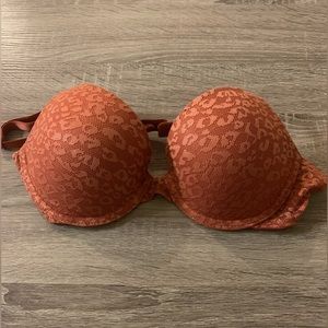 VS Pink Wear Everywhere Orange Push-Up Bra
